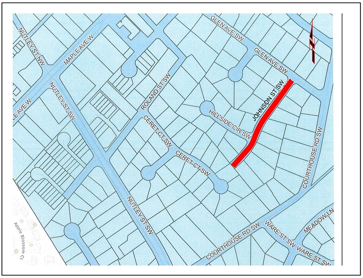 A Johnson St SW location map