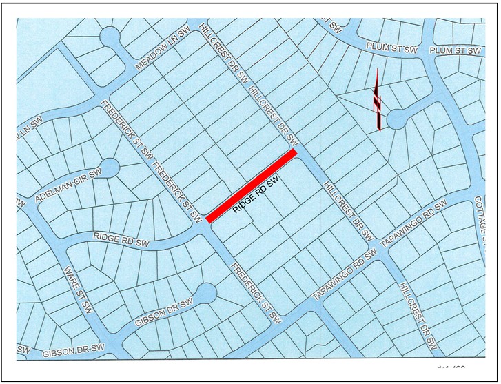 A Ridge Rd SW location map