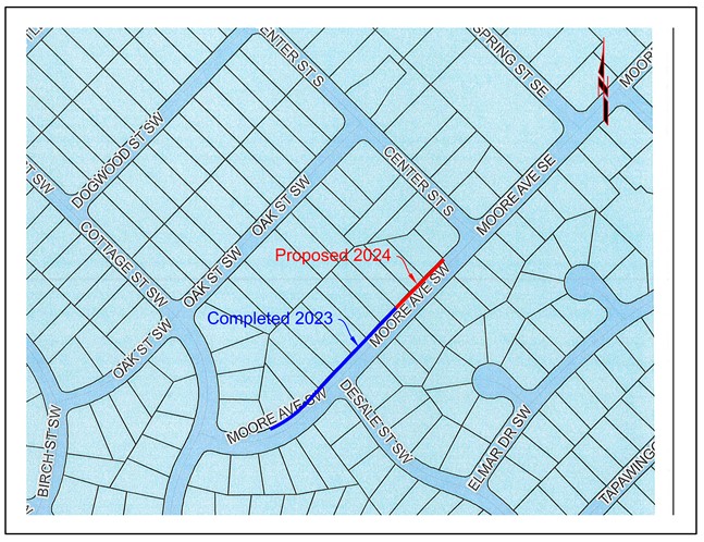 A Moore Ave SW location map